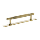 Millhouse Brass Battersea Linear T-Bar Cabinet Pull Handle on Backplate 128mm - Antique Brass - MHCLB17128AB - Choice Handles