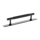 Millhouse Brass Battersea Linear T-Bar Cabinet Pull Handle on Backplate 128mm - Matt Black - MHCLB17128MB - Choice Handles