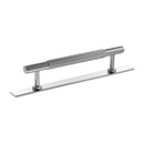 Millhouse Brass Battersea Linear T-Bar Cabinet Pull Handle on Backplate 128mm - Polished Chrome - MHCLB17128PC - Choice Handles