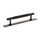 Millhouse Brass Battersea Linear T-Bar Cabinet Pull Handle on Backplate 128mm - Urban Dark Bronze - MHCLB17128UDB - Choice Handles