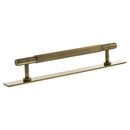 Millhouse Brass Battersea Linear T-Bar Cabinet Pull Handle on Backplate 160mm - Antique Brass - MHCLB17160AB - Choice Handles