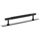 Millhouse Brass Battersea Linear T-Bar Cabinet Pull Handle on Backplate 160mm - Matt Black - MHCLB17160MB - Choice Handles