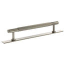 Millhouse Brass Battersea Linear T-Bar Cabinet Pull Handle on Backplate 160mm - Satin Nickel - MHCLB17160SN - Choice Handles