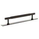 Millhouse Brass Battersea Linear T-Bar Cabinet Pull Handle on Backplate 160mm - Urban Dark Bronze - MHCLB17160UDB - Choice Handles