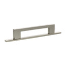 Millhouse Brass Empire Slim Cabinet Pull Handle on Backplate 128mm - Satin Nickel - MHCNB17128SN - Choice Handles