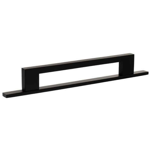 Millhouse Brass Empire Slim Cabinet Pull Handle on Backplate 160mm - Matt Black - MHCNB17160MB - Choice Handles
