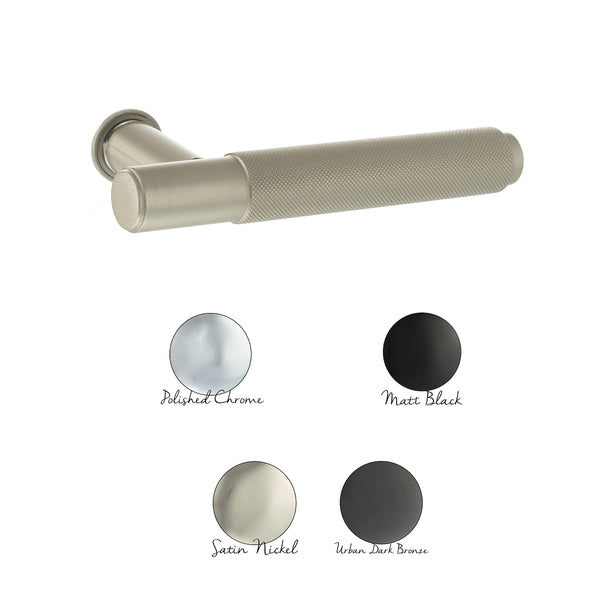 Millhouse Brass Crompton Lever Door Handle on Concealed Round Rose - Urban Dark Bronze - MHCR100UDB