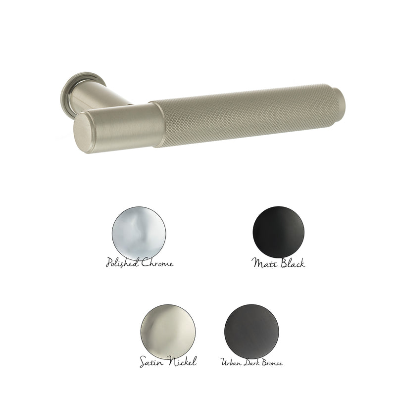 Millhouse Brass Crompton Lever Door Handle on Concealed Round Rose - Polished Chrome - MHCR100PC