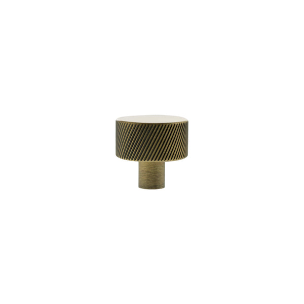 Millhouse Brass Paddington Spiral Round Cabinet Knob Handle - Antique Brass - MHCS1532AB - Choice Handles