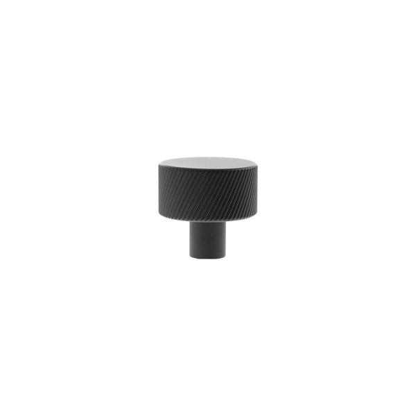 Millhouse Brass Paddington Spiral Round Cabinet Knob Handle - Matt Black - MHCS1532MB - Choice Handles