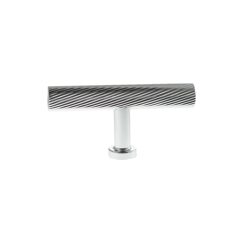 Millhouse Brass Paddington Spiral T-Bar Cabinet Knob Handle - Polished Chrome - MHCS1675PC - Choice Handles