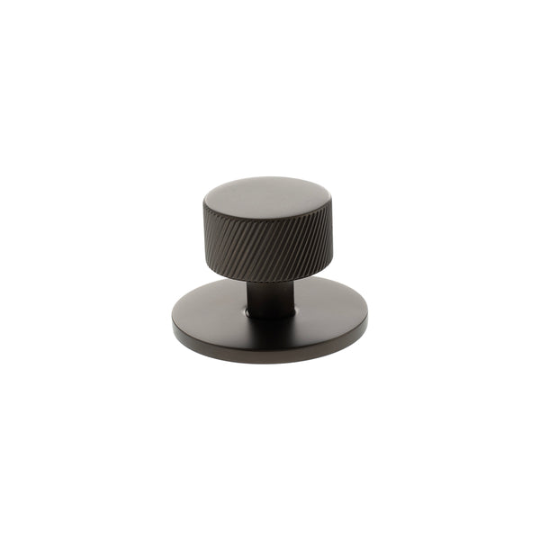 Millhouse Brass Paddington Spiral Round Cabinet Knob Handle on Backplate - Urban Dark Bronze - MHCSB1532UDB - Choice Handles