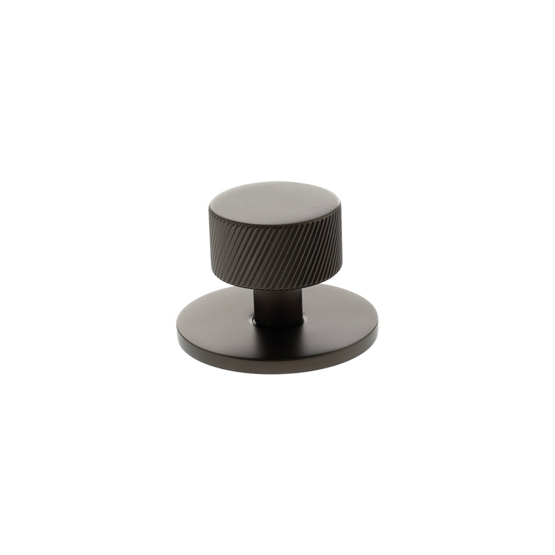 Millhouse Brass Paddington Spiral Round Cabinet Knob Handle on Backplate - Urban Dark Bronze - MHCSB1532UDB - Choice Handles
