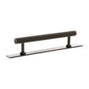 Millhouse Brass Paddington Spiral T-Bar Cabinet Pull Handle on Backplate 128mm - Urban Dark Bronze - MHCSB17128UDB - Choice Handles