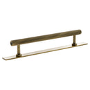 Millhouse Brass Paddington Spiral T-Bar Cabinet Pull Handle on Backplate 160mm - Antique Brass - MHCSB17160AB - Choice Handles