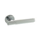 Millhouse Brass Crompton Knurled Lever Door Handle on 5mm Slimline Round Rose - Polished Chrome - MHSR100PC - Choice Handles