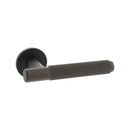 Millhouse Brass Crompton Knurled Lever Door Handle on 5mm Slimline Round Rose - Urban Dark Bronze - MHSR100UDB - Choice Handles
