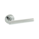 Millhouse Brass Stephenson Knurled Lever Door Handle on 5mm Slimline Round Rose - Polished Chrome - MHSR250PC - Choice Handles