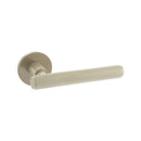 Millhouse Brass Stephenson Knurled Lever Door Handle on 5mm Slimline Round Rose - Satin Nickel - MHSR250SN - Choice Handles