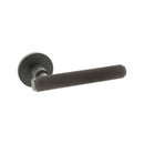 Millhouse Brass Stephenson Knurled Lever Door Handle on 5mm Slimline Round Rose - Urban Dark Bronze - MHSR250UDB - Choice Handles