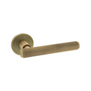 Millhouse Brass Stephenson Knurled Lever Door Handle on 5mm Slimline Round Rose - Yester Bronze - MHSR250YB - Choice Handles