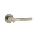 Millhouse Brass Mason Knurled Lever Door Handle on 5mm Slimline Round Rose - Satin Nickel - MHSR500SN - Choice Handles