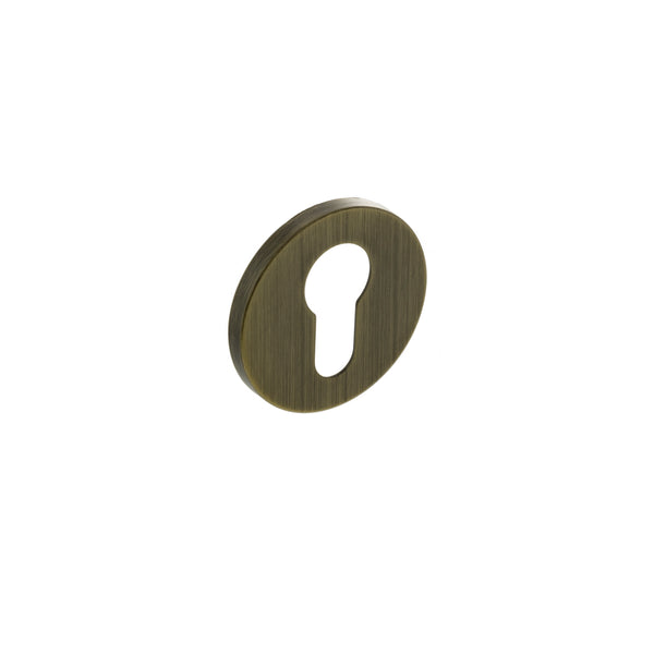 Millhouse Brass Euro Escutcheons on 5mm Slimline Round Rose - Yester Bronze - MHSREYB - Choice Handles