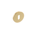 Millhouse Brass Key Escutcheons on 5mm Slimline Round Rose - Polished Brass - MHSRKPB - Choice Handles