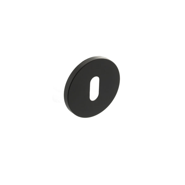 Millhouse Brass Key Escutcheons on 5mm Slimline Round Rose - Urban Dark Bronze - MHSRKUDB - Choice Handles