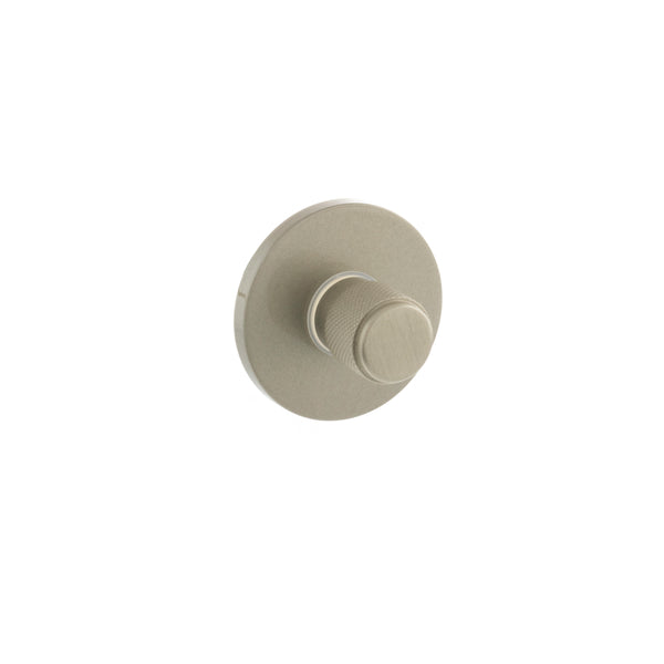 Millhouse Brass Knurled WC Turn and Release on 5mm Slimline Round Rose - Satin Nickel - MHSRKWCSN