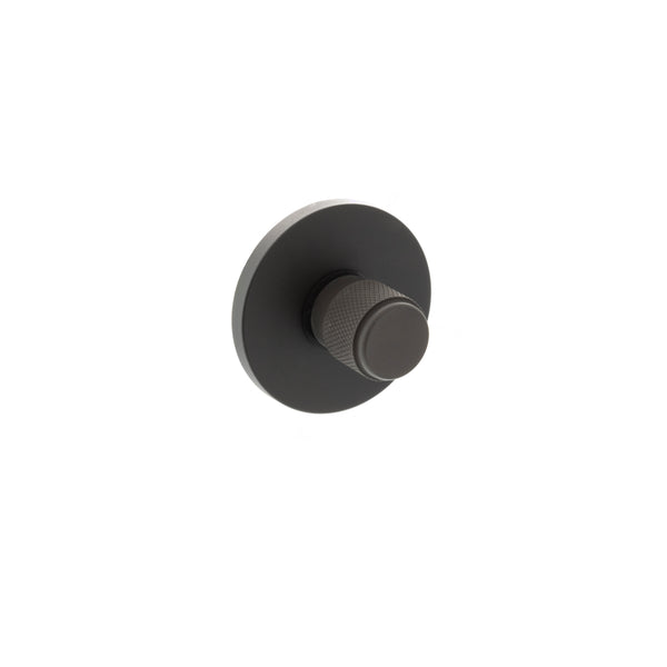 Millhouse Brass Knurled WC Turn and Release on 5mm Slimline Round Rose - Urban Dark Bronze - MHSRKWCUDB