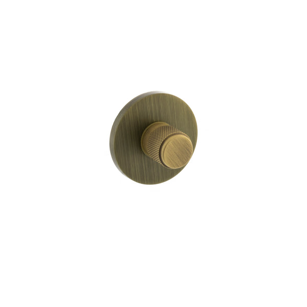 Millhouse Brass Knurled WC Turn and Release on 5mm Slimline Round Rose - Yester Bronze - MHSRKWCYB