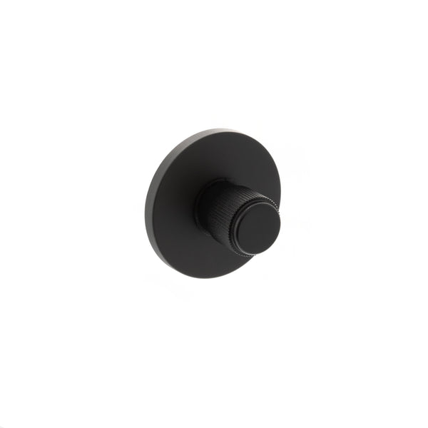 Millhouse Brass Linear WC Turn and Release on 5mm Slimline Round Rose - Matt Black - MHSRLWCMB