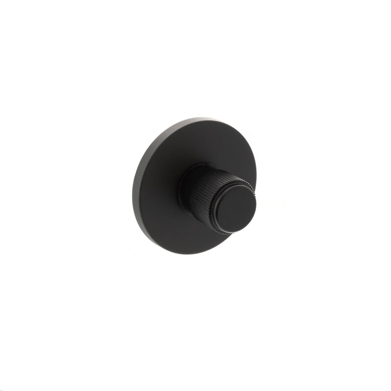 Millhouse Brass Linear WC Turn and Release on 5mm Slimline Round Rose - Matt Black - MHSRLWCMB