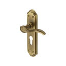 Heritage Brass Door Handle for Euro Profile Plate Verona Small Design Antique finish - MM625-AT - Choice Handles