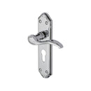 Heritage Brass Door Handle for Euro Profile Plate Verona Small Design Polished Chrome finish - MM625-PC - Choice Handles