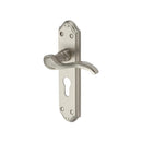 Heritage Brass Door Handle for Euro Profile Plate Verona Small Design Satin Nickel finish - MM625-SN - Choice Handles