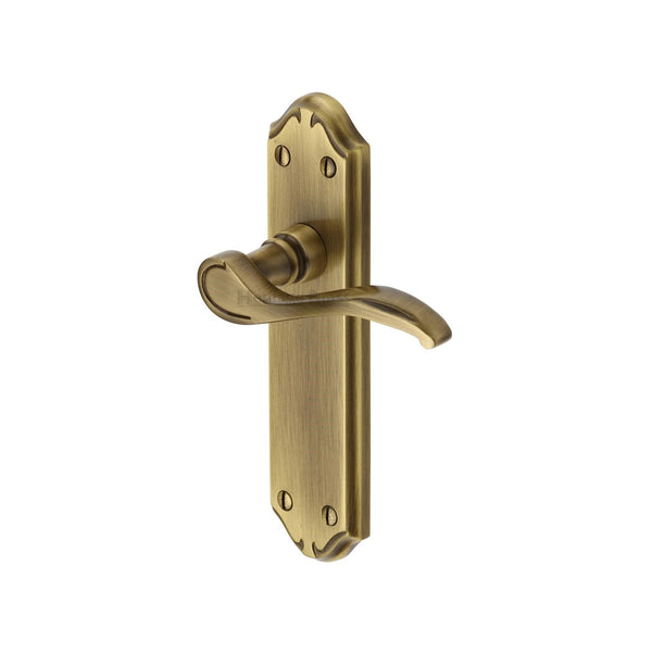 Heritage Brass Door Handle Lever Latch Verona Small Design Antique finish - MM627-AT - Choice Handles