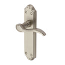 Heritage Brass Door Handle Lever Latch Verona Small Design Satin Nickel finish - MM627-SN - Choice Handles