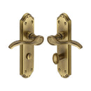 Heritage Brass Door Handle for Bathroom Verona Small Design Antique finish - MM628-AT - Choice Handles