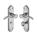 Heritage Brass Door Handle for Bathroom Verona Small Design Polished Chrome finish - MM628-PC - Choice Handles