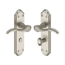 Heritage Brass Door Handle for Bathroom Verona Small Design Satin Nickel finish - MM628-SN - Choice Handles