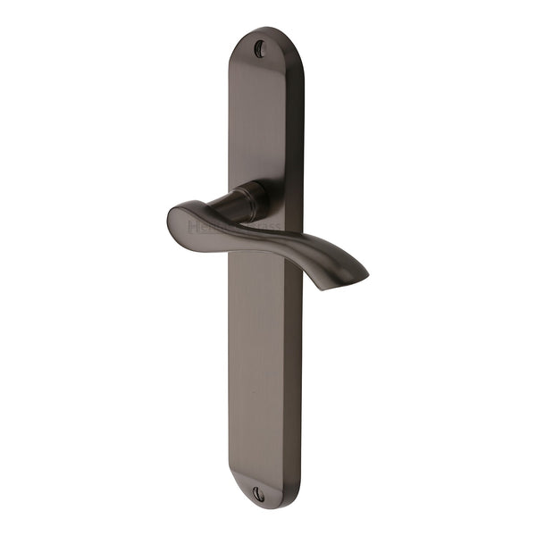 Heritage Brass Door Handle Lever Latch Algarve Long Design Matt Bronze finish - MM7210-MB - Choice Handles