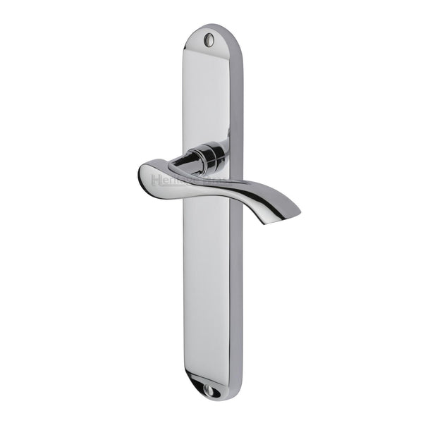 Heritage Brass Door Handle Lever Latch Algarve Long Design Polished Chrome finish - MM7210-PC - Choice Handles