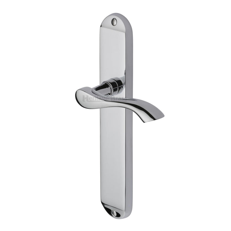 Heritage Brass Door Handle Lever Latch Algarve Long Design Polished Chrome finish - MM7210-PC - Choice Handles
