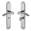 Heritage Brass Door Handle for Bathroom Algarve Long Design Polished Chrome finish - MM7230-PC - Choice Handles