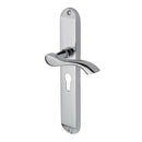 Heritage Brass Door Handle for Euro Profile Plate Algarve Long Design Polished Chrome finish - MM7248-PC - Choice Handles
