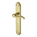 Heritage Brass Door Handle Lever Lock Verona Design Polished Brass finish - MM824-PB - Choice Handles