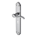 Heritage Brass Door Handle Lever Lock Verona Design Polished Chrome finish - MM824-PC - Choice Handles