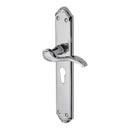 Heritage Brass Door Handle for Euro Profile Plate Verona Design Polished Chrome finish - MM825-PC - Choice Handles